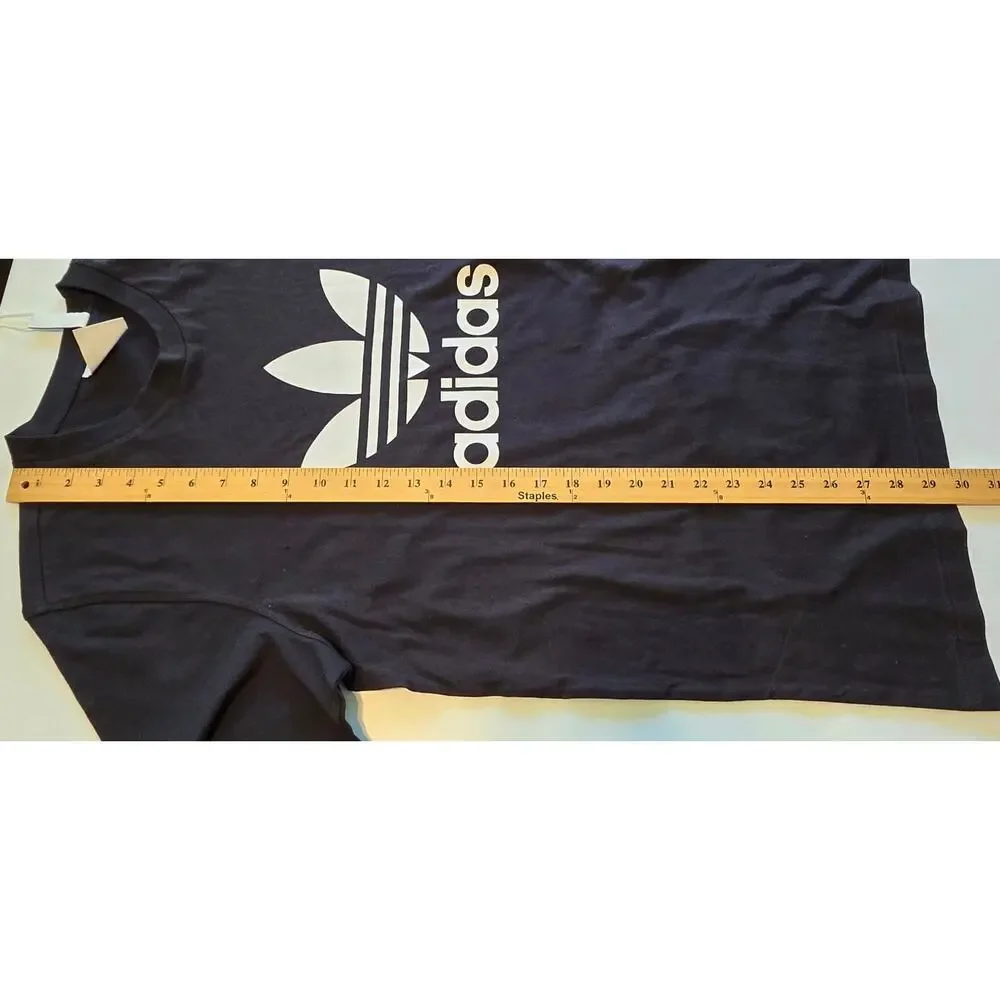 Adidas Tee Mens Size Medium Black Crew Neck Short Sleeve 100% Cotton Classic NWT